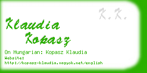 klaudia kopasz business card